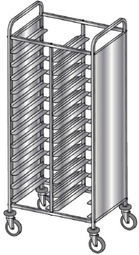 ETERNASOLID® Tablettwagen 24 EN, 2 Seiten Verkleidung Edelstahl