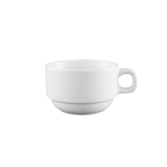 Obertasse niedrig 0,18 l - Form: System - weiss - aus Porzellan. Hersteller: Eschenbach. "Made in