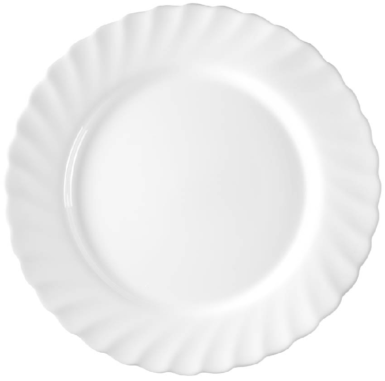 Speiseteller Ø: 27,3 cm aus Hartglas - Form Trianon uni weiß - ARCOPAL