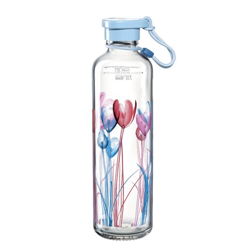 GK/Flasche 0,75l h.blau Flower - Leonardo