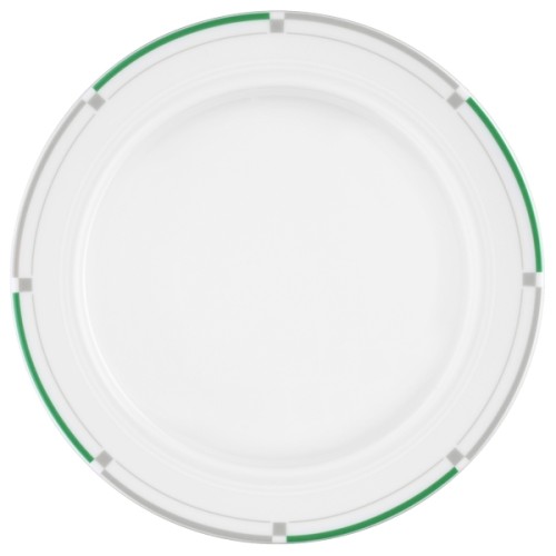 Seltmann Teller flach 25,5 cm, Form: Vitalis, Dekor: 34281 grün-grau