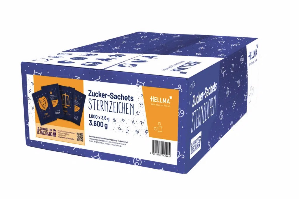 1000 Sachets a 3,6g Zucker-Sachets, mit Sternzeichen Motiven
