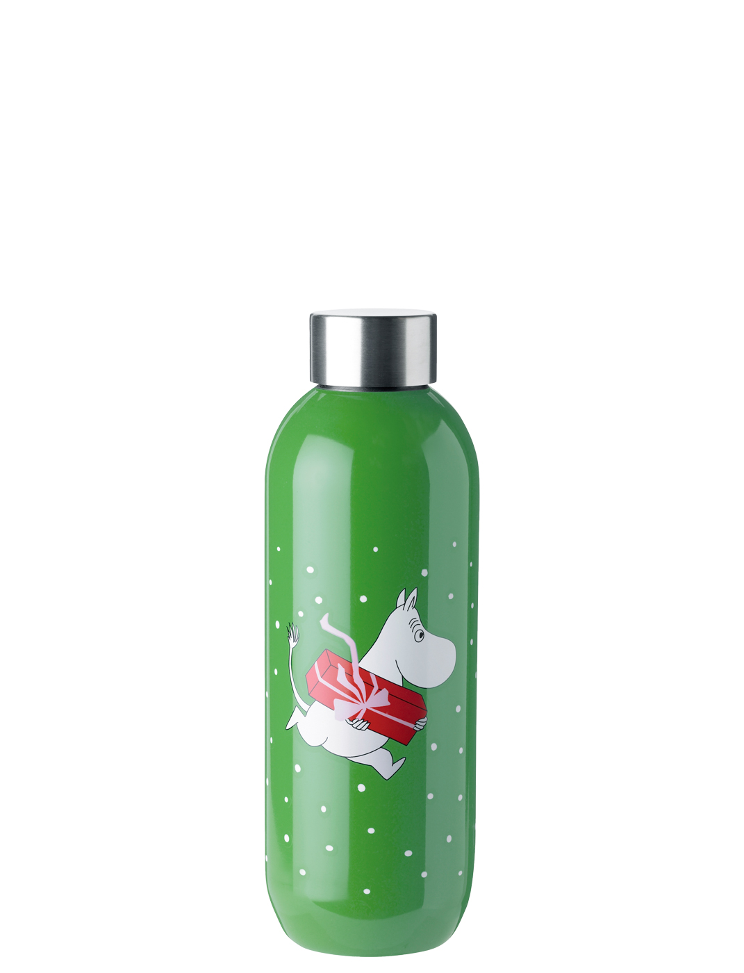 Keep Cool Trinkflasche 0.75 l. Moomin present - Maße: 7,5 x 7,5 x 22 cm - von Stelton