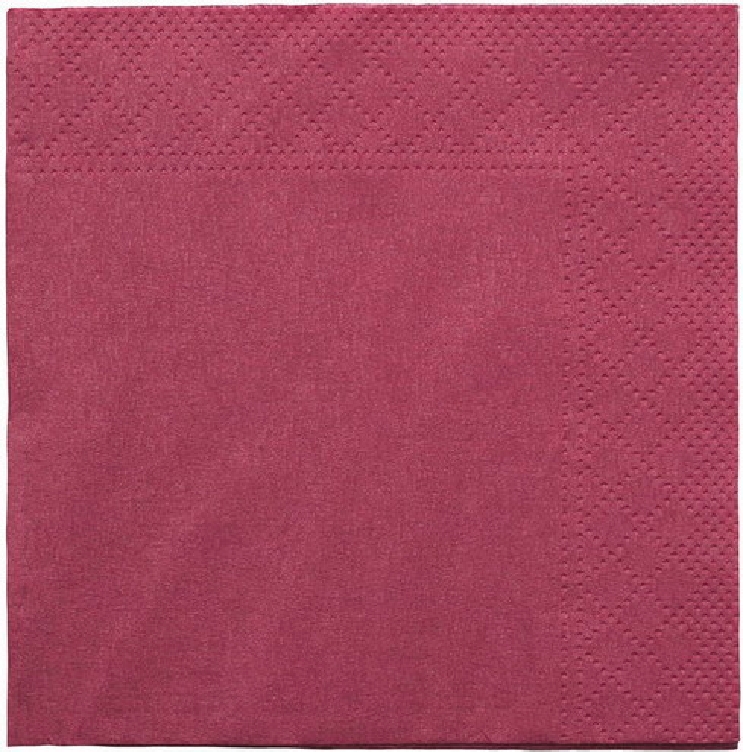 Tork Cocktailserviette, 2-lagig, 24 x 24 cm, 1/4 Falz, Inhalt: 200 Stück, Farbe: bordeaux