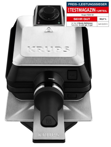 Krups Professionelles Waffeleisen FDD95D [Doppelwaffeleisen, 2 belgische Waffeln gleichzeitig; Dreh-Funktion für die perfekte