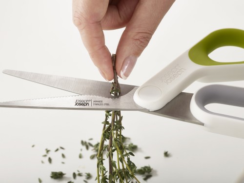 Joseph Joseph PowerGrip - Allzweck Küchenschere mit integriertem Daumengriff - weiß/grün