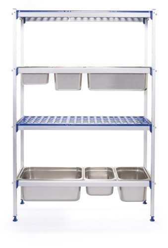 HENDI Regalsystem Aluminium für GN Behälter - Maße: 1120x355x(H)1685 mm