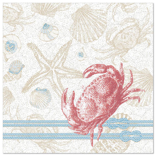 PAPSTAR 50 Servietten "ROYAL Collection" 1/4-Falz 40 cm x 40 cm "Krabbe"