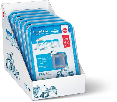 Emsa CLIP & CLOSE Eiswürfelbox für 24 Eiswürfel - flexibler Boden - 100 % dicht & auslaufsicher - Qualität made in Germany