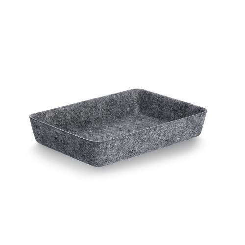 Organizer-Set, 8-tlg., Filz, grau / Maße: 27,5x20x5, 2x 26,5x9,7x5, 2x 13x5x9, 3x Ø 8,8 x 5 cm