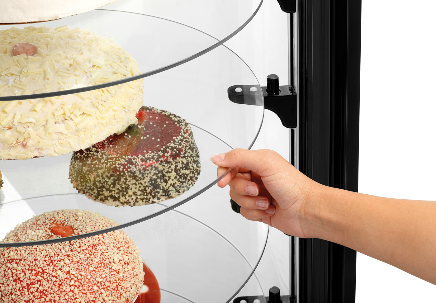 Bartscher Kuchenvitrine 400L | Art derVerglasung: Doppel-Verglasung ,Rundum-Verglasung| Maße: 68 x 68 x 175,0 cm. Gewicht: 130,4 kg