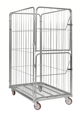 Rollcontainer mit Holzboden - Maße: 120 x 75 x 170 cm - Gewicht: 70 kg - Belastungsgewicht: 800 kg