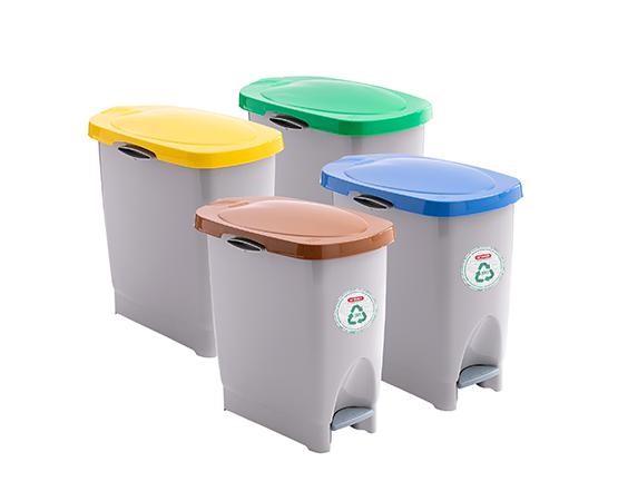 Mülleimer Ecobin von Araven, Deckel grün, Volumen 22 Liter, 42,4x26,2x42 cm (LxBxH), mit Fußtritt/Treteimer.