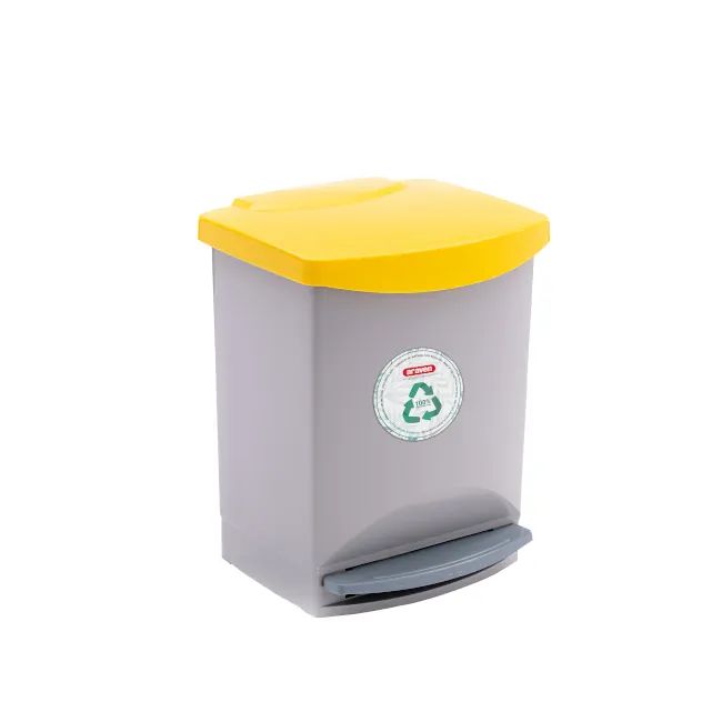 Araven Mülleimer mit Fusstritt / Treteimer, aus Kunststoff, Deckel in der Farbe Gelb, Volumen 25 Liter, 31x 33,5 x 42 cm (LxBxH)