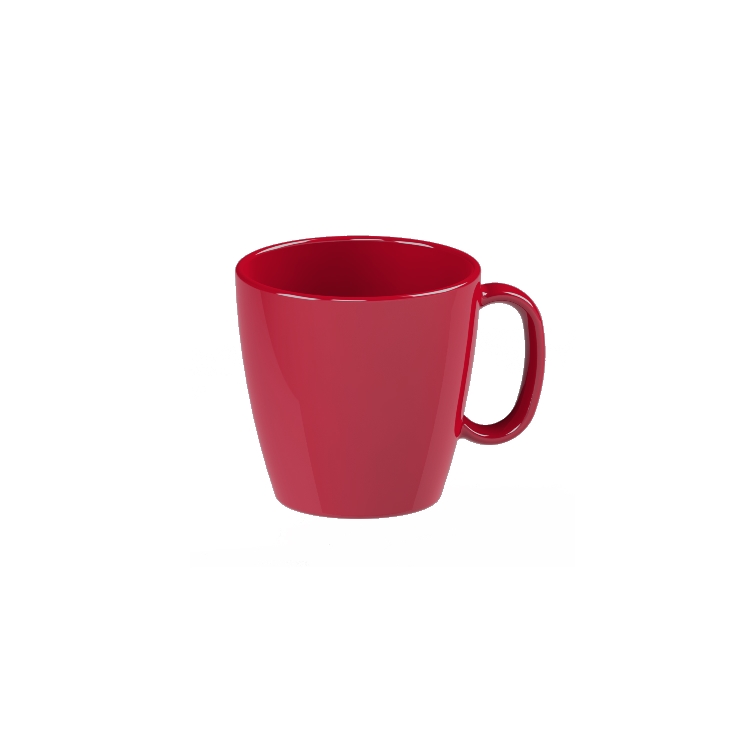 WACA Tasse BISTRO / COLORA in rot, aus faserverstärktem PBT. Inhalt: 0,23 l. Höhe: 79 mm, Durchmesser: 81 mm.