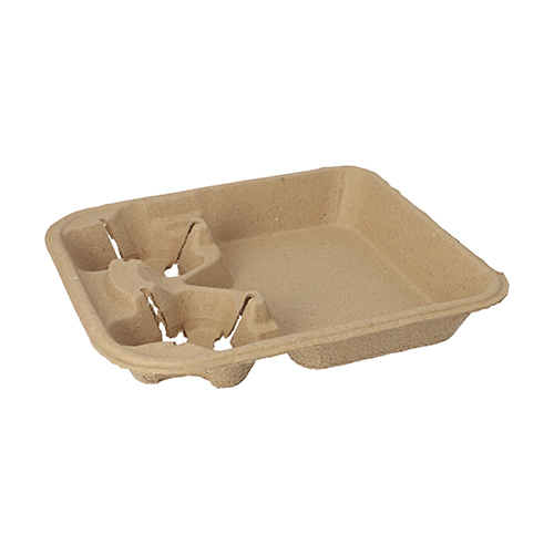 PAPSTAR 160 Tragetabletts, Pappe "To Go" 4 cm x 25 cm x 22,5 cm für 2 Becher + Mahlzeit