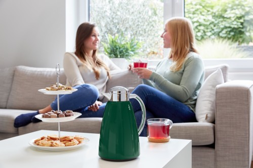 EMSA CAMPO Isokanne mit Quick Tip Verschluss Inhalt: 1,0 L, Farbe: Dunkelgrün Mit hochwertigem Glas-Isolierkolben