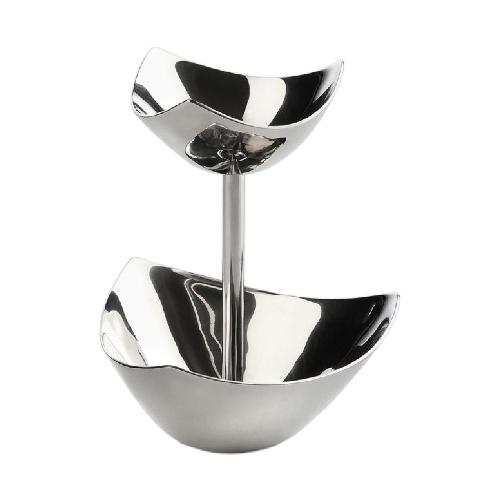 2er Etagere 3-eckig, D:13cm, H:16,5cm, poliert