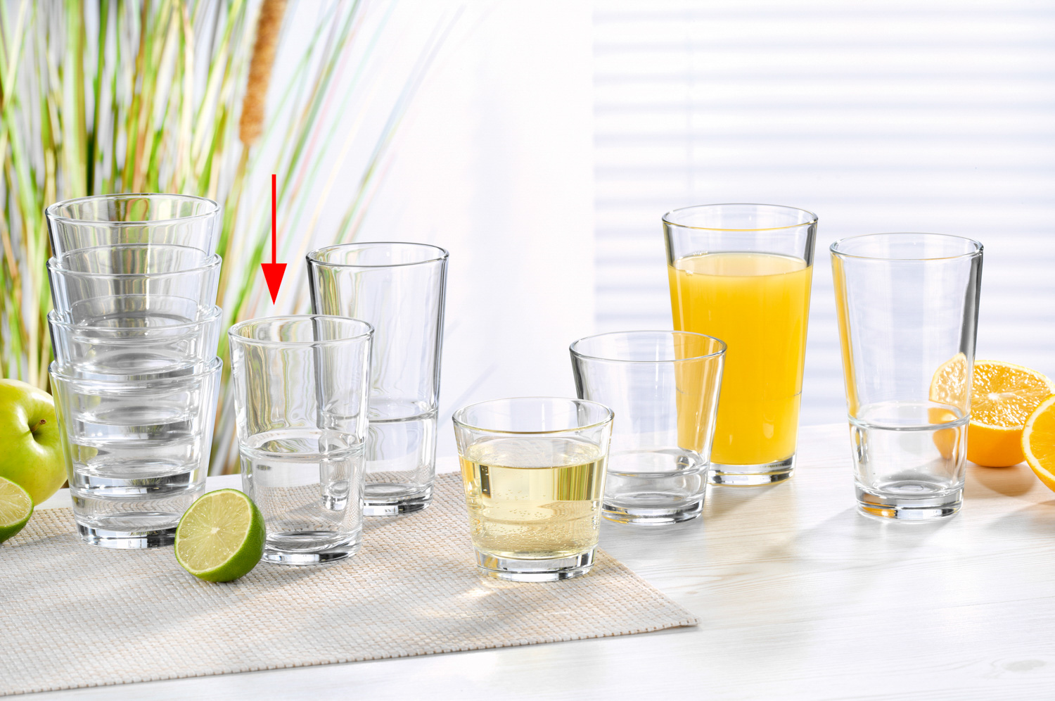 Longdrinkglas STACK UP, Inhalt: 0,29 Liter, Höhe: 119 mm, Durchmesser: 76 mm, stapelbar, Arcoroc.