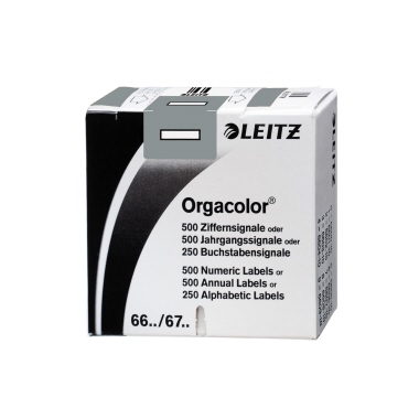 Leitz Buchstabensignal Orgacolor® Orgacolor Registratursysteme I selbstklebend Kunstdruckpapier grau