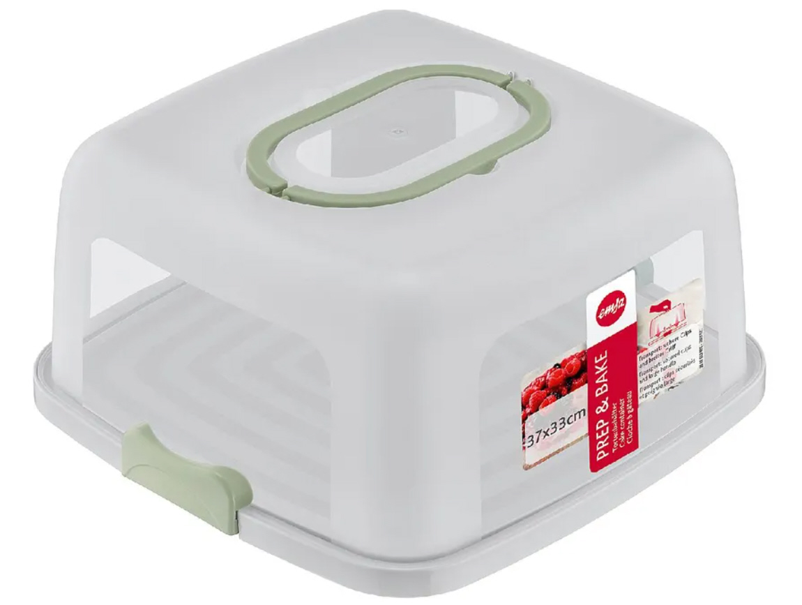 Emsa Prep & Bake Kuchenaufbewahrungabock rechteckig in der Farbe grün, spülmaschinenfest.