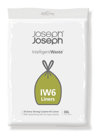 Joseph Joseph Intelligent Waste - Abfallbeutel mit perfekter Passform, 20 Stück, 30 Liter - grau