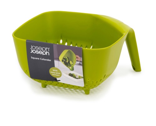 Joseph Joseph Square Colander - Eckiger Durschlag mit Abgießkanten - grün