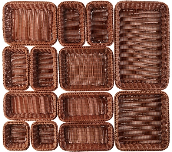 GN 1/1 Korb 53 x 32,5 cm, H: 6,5 cm Polypropylen, hellbraun mit Edelstahldraht im Rand spülmaschinengeeignet