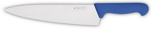 Giesser Kochmesser mit 26 cm Klingenlänge, breite Form, blauer Griff, Klinge aus hochwertigem Chrom-Molybdän-Stahl