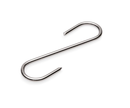 Fleischhaken. Chromnickelstahl. mit je einem stumpfen und spitzen Ende. Materialstärke 4