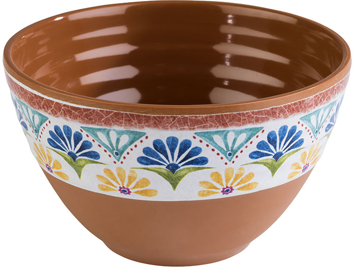 Schale -ARABESQUE- Ø 10 cm, H: 6 cm Melamin, 0,2 Liter innen: Terrakottaoptik außen: Dekor spülmaschinengeeignet stapelbar