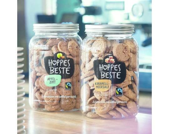 Hoppe Portionsgebäck HOPPES BESTE Karamel-Meersalz mit Fairtrade Siegel Inhalt: 120 Stck. à 7 gr. je Glas