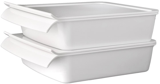 GN 1/2 Schale -CASCADE- 32,5 x 26,5 cm, H: 7,5 cm Melamin, weiß, 3,65 Liter spülmaschinengeeignet stapelbar nicht