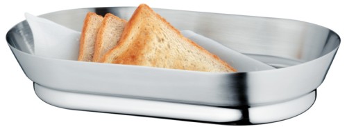WMF Brotkorb PURE aus Chromargan 18/10 Edelstahl, Teilmattiert, stapelbar. Maße: 25,5 x 14,5 x 5,6 cm