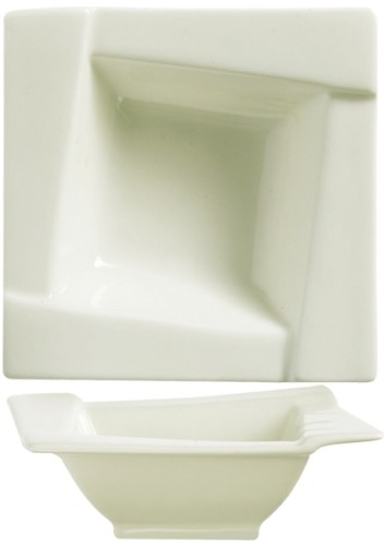 Quadratschale APPETIZER UNI 7 cl mit Rand Höhe 35 mm, Durchmesser 100 x 100 mm Arcoroc-Porzellan gehärtet