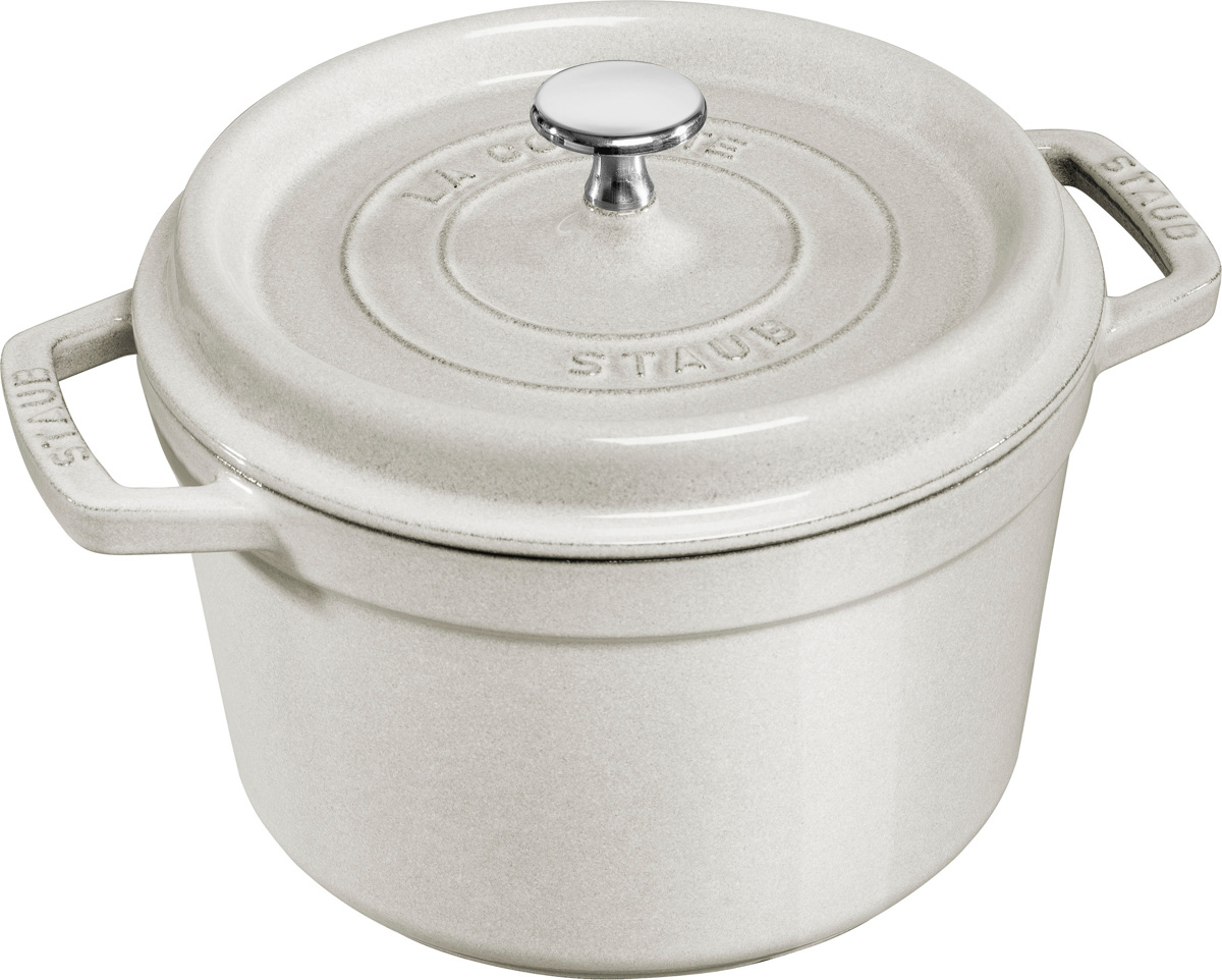 Cocotte, 24 cm, Weisser Trüffel, rund, Gusseisen, Serie: Specialities. Marke: Staub