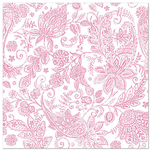 50 Servietten "ROYAL Collection" 1/4-Falz 40 cm x 40 cm fuchsia "Paisley" von PAPSTAR