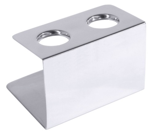 Eishörnchenständer mit zwei Löchern aus Edelstahl 18/10, hochglänzend, wahlweise mit zwei oder drei Löchern, zum Absetzen von Eistüten,