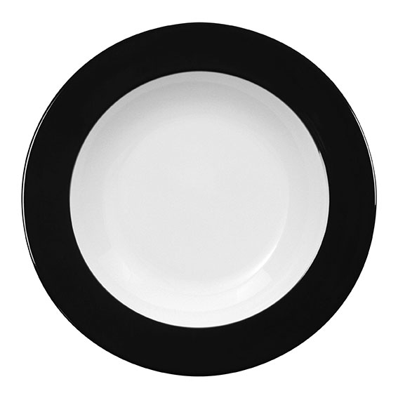 Teller tief 30 cm - Form: Table Selection - Dekor, 79920 schwarz - aus Porzellan. Hersteller:, Eschenbach. "Made in Germany".