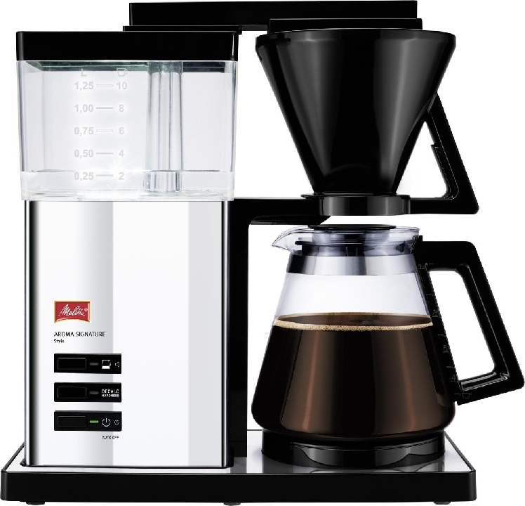 Melitta Aroma Signature Deluxe Style Filter mit Tropfstopp und Einrast-Mechanismus Auto-Off Funktion