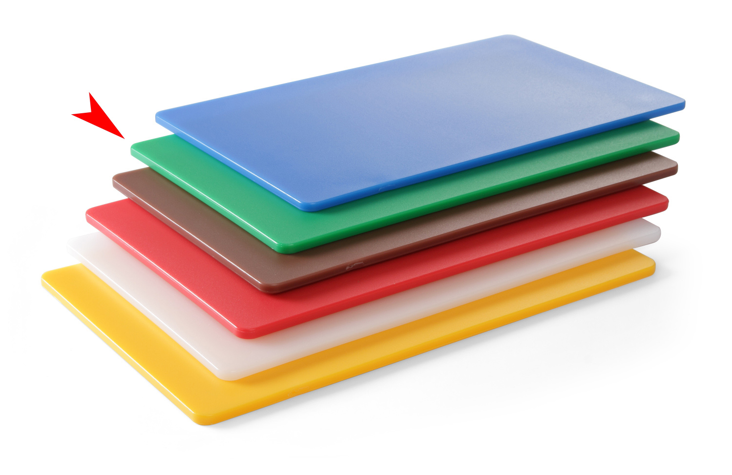 Schneidbrett HACCP Gastronorm 1/2, 26,5x32,5x0,9 cm, Grün (Obst, Gemüse)