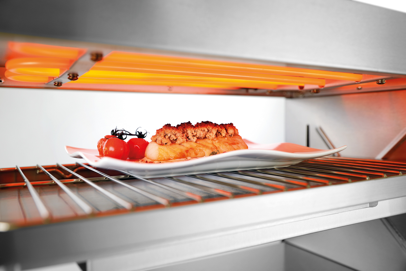 Bartscher Salamander 400-1Z-P |Fettauffangbehälter: Ja | Maße: 62 x 50 x 36,2 cm.Gewicht: 14,2 kg