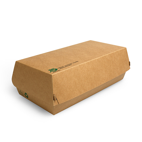 25 Baguetteboxen, Pappe "pure" 7,5 cm x 10,7 cm x 22 cm braun "100% Fair" groß von PAPSTAR