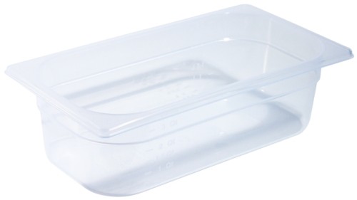 GN-Behälter 1/3 aus Polypropylen, milchig-transparent, tiefkühl- und spülmaschinengeeignet, geschmacksneutral, für