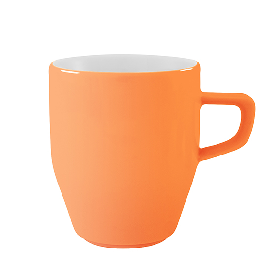 Becher mit Henkel 0,30 l - Form: Baristar - Dekor, 78881 aprikose - aus Porzellan. Hersteller:, Eschenbach. "Made in Germany".
