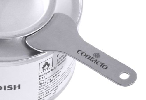 Brennpastenschlüssel aus Edelstahl 18/0, zum leichten Öffnen von Brennpastendosen, kann am Schlüsselbund befestigt werden Länge: 6,5 cm,