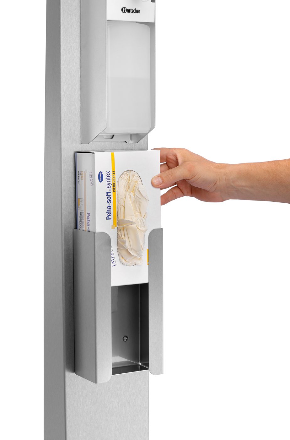 Bartscher Hygienesäulen-Set DH1 1460 | Auffangbehälter: Abnehmbar ,Spülmaschinengeeignet | Maße: 40 x 40 x 1462 cm. Gewicht: 12,1 kg