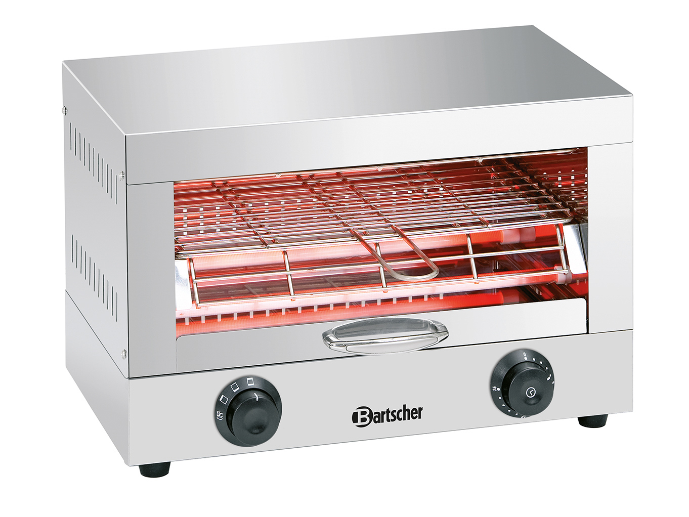 Bartscher Toast-/Überbackgerät, einfach | AnzahlEbenen: 1 | Maße: 40 x 37 x 28,5 cm. Gewicht: 7,8kg