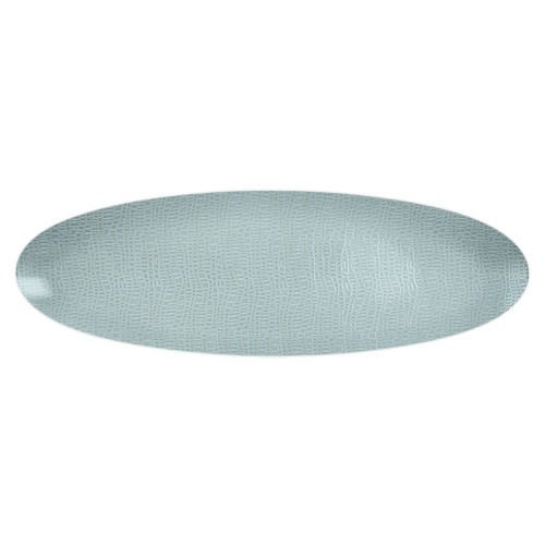 Seltmann Coupplatte 44x14 cm M5379, oval, Form: Coup Fine Dining, Dekor: 57271 türkis, hohe Kantenschlagfestigkeit, Made in Germany