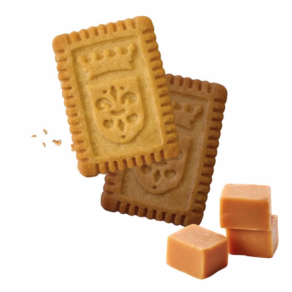 Edles Gebäck Mix, mit 125 Gebäckstücken a 3,5g, Sorten vanille und Karamell, Spenderbox recyclebar